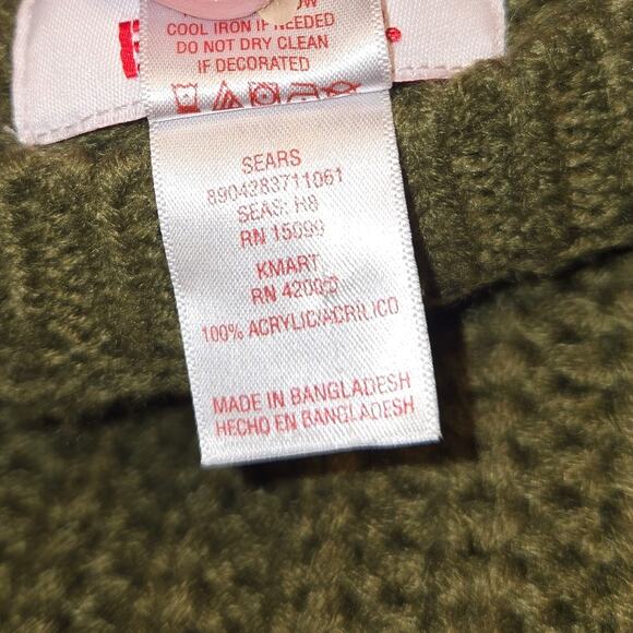 Bongo Medium Green Pearl Women's Sweater Misses Size 8 10 M - Picture 4 of 6